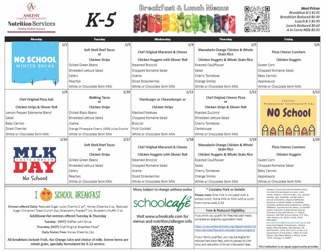 Meal Program and Menus – Ankeny Community School District