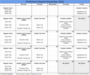 Nov24 Snack Calendar