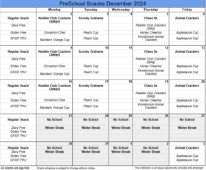 Dec24 Snack Calendar