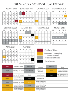 2024 2025 District Calendar